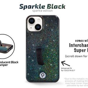 LOOPY CASE IPHONE 15 pro black sparkle glitter